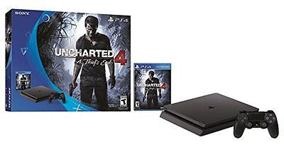 Sony PlayStation 4 Slim includes Uncharted 4: A Thief's End - 500 GB - Jet Black