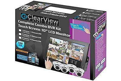 Clearview 8 Channel Combo Touch Screen DVR with 4 Dome Cameras